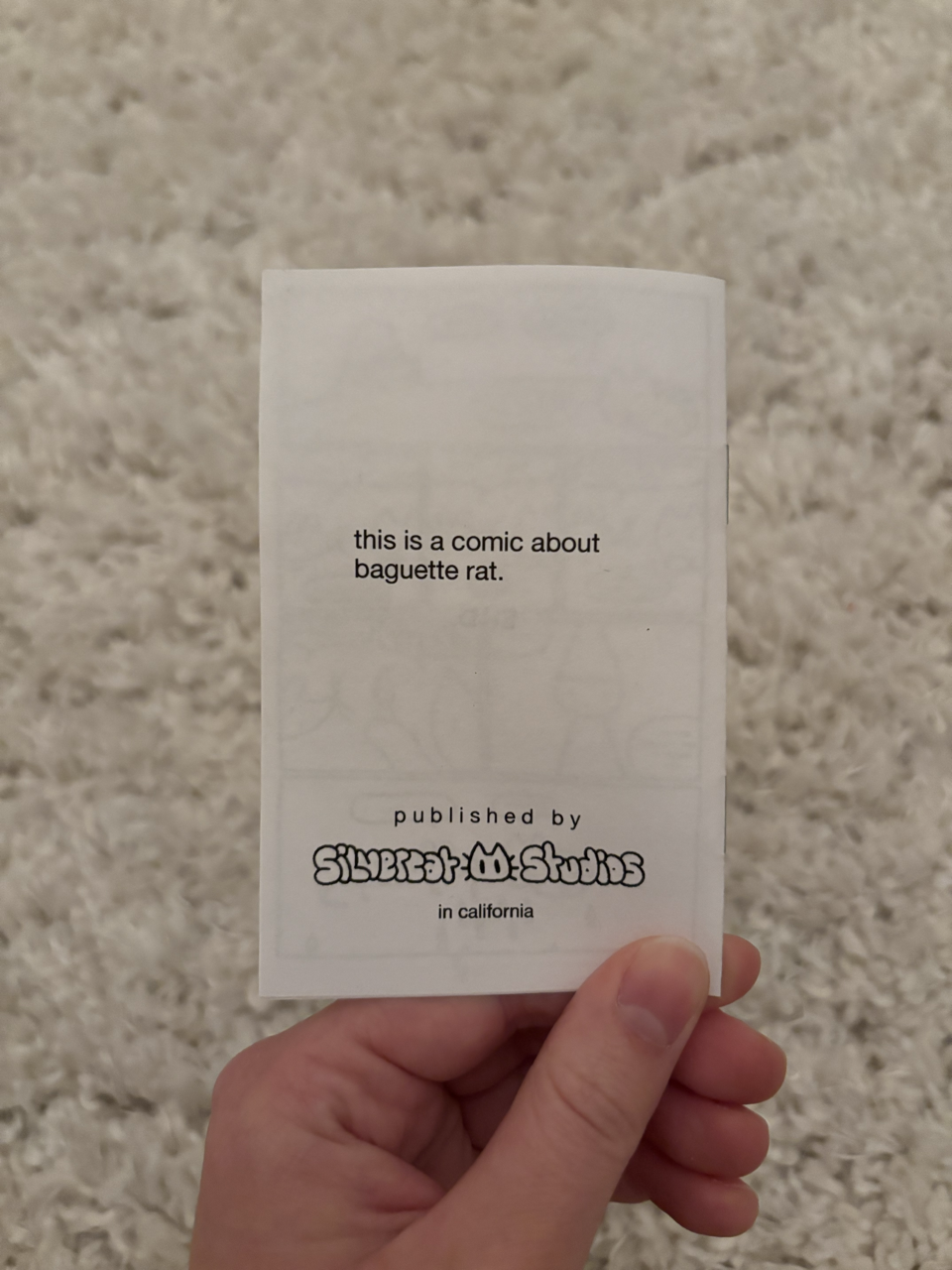 Baguette Rat Zine Back Cover